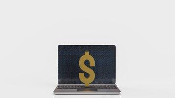 The Notebook and Dollar symbol for Business concept 3d Rendering. photo