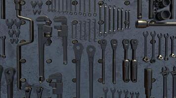Tool on metal plate for Background concept 3d Rendering. photo
