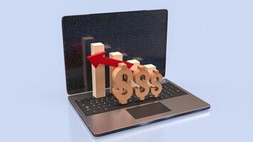 Notebook and Dollar symbol for Business concept 3d Rendering. . photo