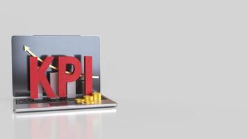 Kpi and chart on notebook for Business concept 3d Rendering. . photo