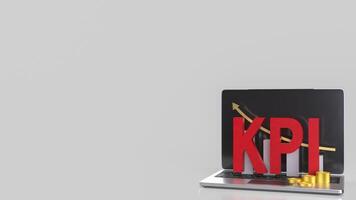 Kpi and chart on notebook for Business concept 3d Rendering . . photo