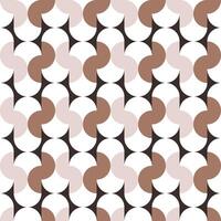 Seamless retro pattern of ovals and semicircles in beige color in mid-century modern style vector