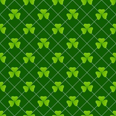 Green shamrock seamless pattern