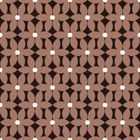 Retro seamless pattern of small geometric flowers in brown colors arranged in a checkerboard pattern in the style of mid-century modern vector