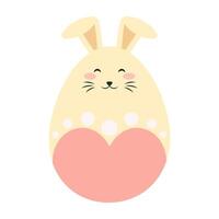 Cute Easter-themed eggs with bunny, and chick design vector