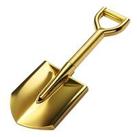 golden shovel with handle isolated on white photo
