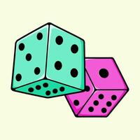 two dice with black spots on them vector