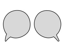 Two empty speech bubbles isolated on white background. Illustration for communication, dialogue, conversation or messaging concepts. Simple design element. vector