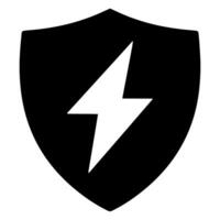 A modern icon featuring a shield protecting a lightning bolt. Ideal for technology, security, energy, and protection concepts. Suitable for web design, app development, and marketing materials. vector