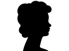 Elegant black silhouette of a womans head and shoulders in profile. Perfect for design templates, logos, illustrations, and graphic projects. vector
