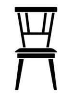 Minimalist black chair silhouette. Illustration for design projects, web graphics, or print materials. Clean and modern furniture element. vector