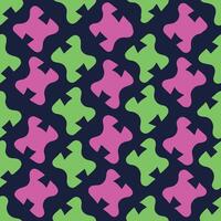 A pattern with pink and green shapes on a dark background vector