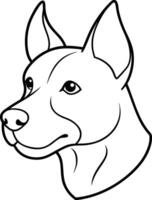 A dog head outline on a white background vector