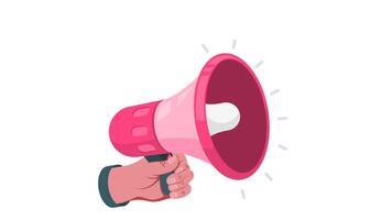 Megaphone Sign with Blank Callout Shape, Speech Bubble, Chat, Announcement Template Animation video