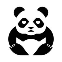 Stylized Black and White Panda Logo. panda icon silhouette, panda logo silhouette vector