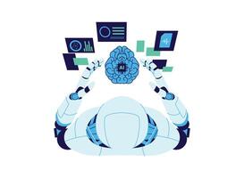 Illustration of an Robot Augmented Reality Artificial Intelligence vector