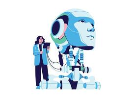 Illustration of an Robotics Artificial Intelligence vector
