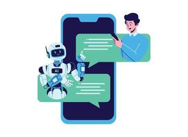 Illustration of an Chat Bot Artificial Intelligence vector