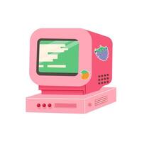 Vintage lo fi style desktop computer from the 90s vector