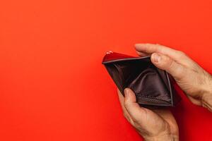 Empty wallet signifies financial crisis and the burden of debt photo