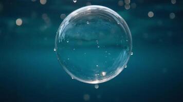 Mesmerizing Underwater Bubble Floating Gently in the Ocean Current, a Stunning Visual Display video