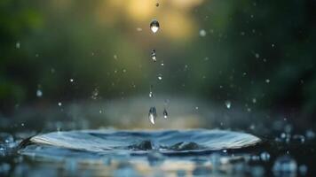 Captivating Slow Motion of Water Droplets Creating Ripples and Splash video
