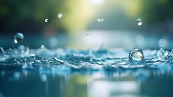 Captivating Close-Up, Water Droplets Creating Ripples in a Serene Pool of Water video