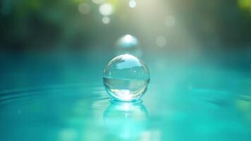 Mesmerizing Water Globe with Ripples and Bokeh Background, Reflecting Serenity video