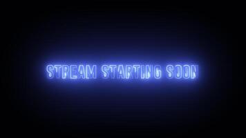 Stream starting soon neon text animation suitable for live streaming on transparent background. Vice City neon text effect video