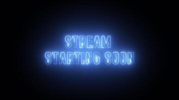 Stream starting soon neon text animation suitable for live streaming on transparent background. Vice City neon text effect Seamless looping . video