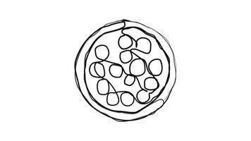 animated line art moving to form a pizza pattern video