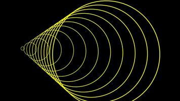 Target icon with radio waves in yellow, circle radar interface signal with moving concentric rings. Animation of radio waves, radar or sonar. video