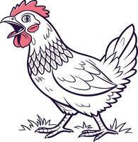 A chicken standing on the grass vector