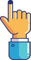 A hand with a finger pointing up vector