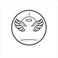 Angel wings icon in circle with a light bulb vector