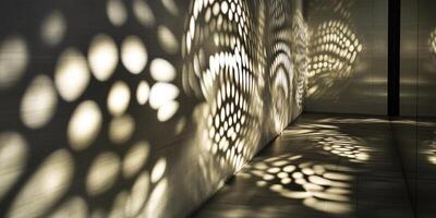 Abstract Light and Shadow Patterns on Wall and Floor Interior Design Texture photo