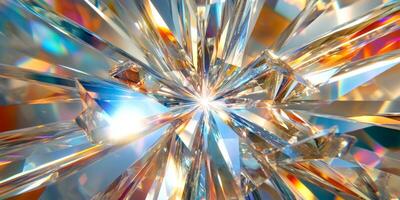 Sparkling Crystal Facets Prismatic Light Refraction Jewel Background photo