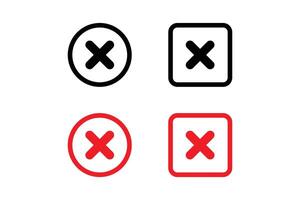 Cross Mark Icons Cancel, Close, Delete, Error, Stop vector