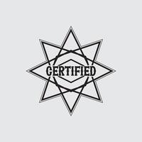 Certified rubber stamp set frame star red black badge with certified text in frame or round Rectangular border Certification or seal icon logo design illustration and idea vector