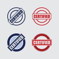 Certified rubber stamp badge with certified text in frame or round Rectangular border Certification or seal icon logo vector