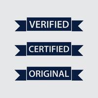 Certified rubber stamp set verified red black badge with certified text in frame or round Rectangular border Certification or seal icon logo design illustration and idea vector