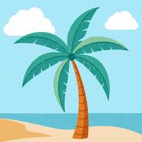 Palms trees with cloud vector