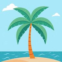 Palms trees with cloud colorful design vector
