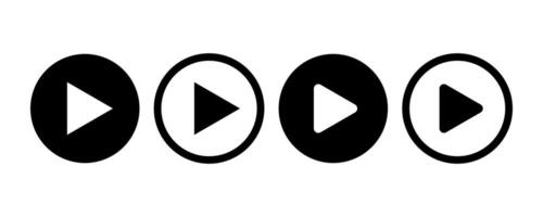 Play icon set. play button sign symbol design. Isolated on white background vector