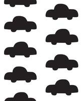 Seamless pattern of hand drawn doodle sketch car silhouette isolated on white background vector