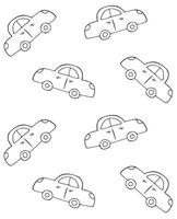 Seamless pattern of hand drawn sketch car vector