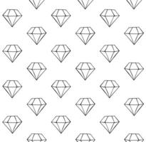Seamless pattern of hand drawn doodle diamond isolated on white background vector