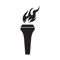 torch flame icon illustration design template vector
