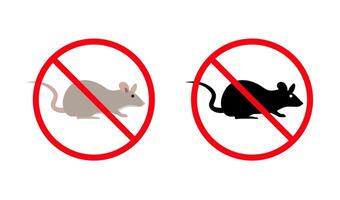 Featuring two red prohibition signs, grey and black rats, importance of pest control, rodent management, and effective deratization services vector