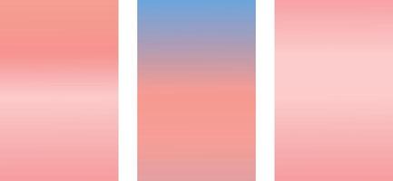 Colorful gradient background set, lovely landscape, bright and elegant gradients vector